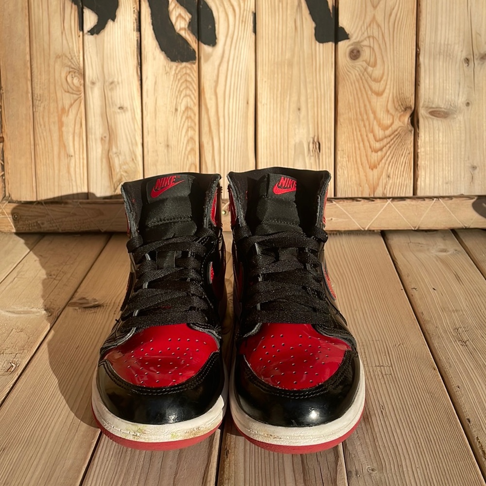 Jordan 1 bred patent leather size 3y